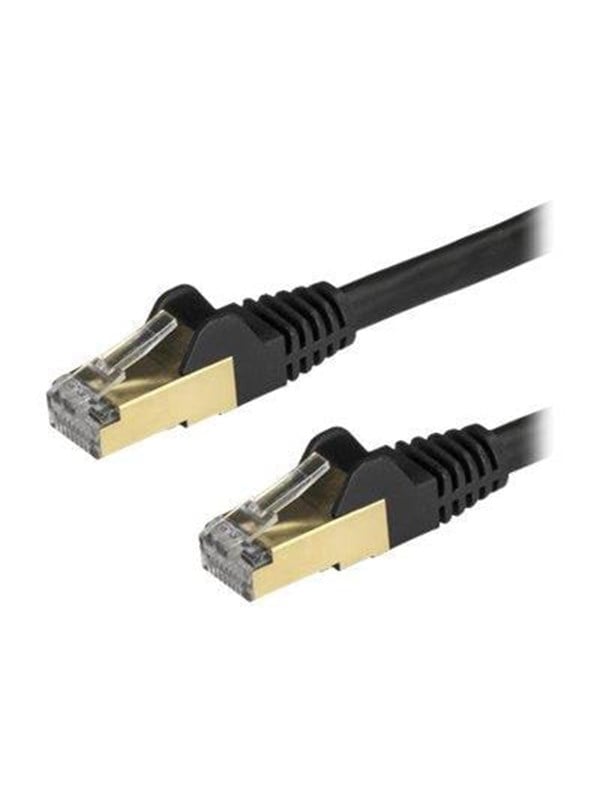 StarTech.com 7.5 m CAT6a Cable - Musta - RJ45 Ethernet Cable - Snagless - CAT6a STP Cord - Copper Wire - 10Gb - patch cable - 7.5 m - Musta - Musta - 7.5m