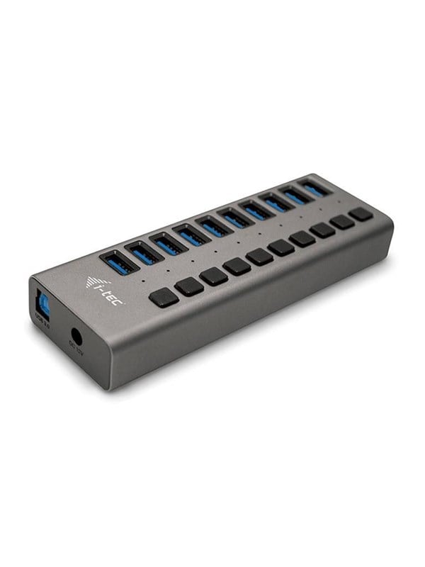 I-Tec USB 3.0 Charging HUB 10 port + Teho Adapter 48 W USB hub - 10 porttia - Harmaa