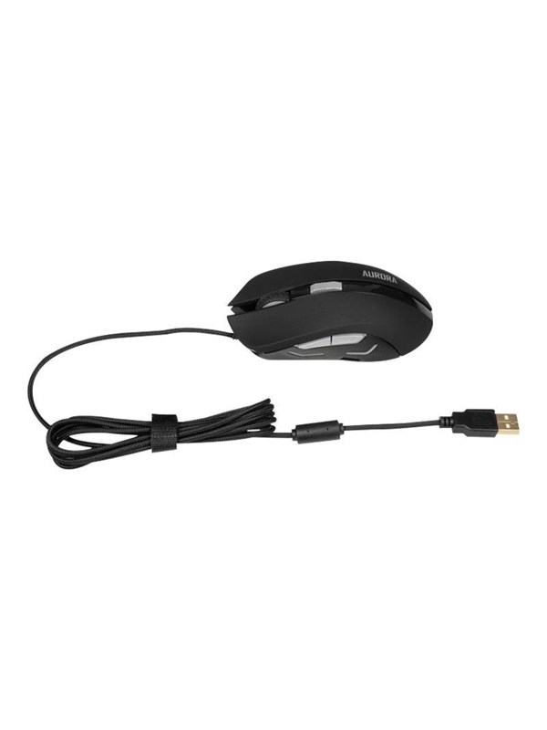 iBOX Aurora A-1 Optical Wired USB Mouse Gaming - Hiiri - Optinen - 6 painiketta - Musta