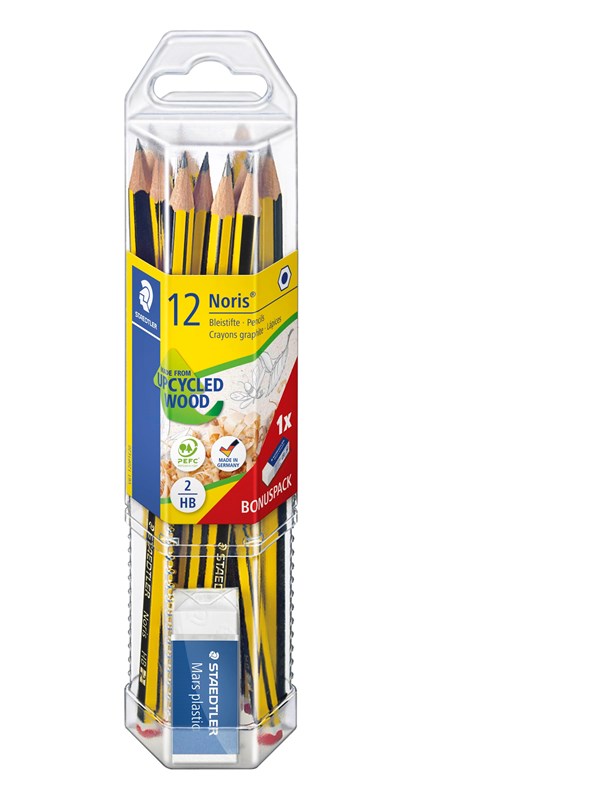 Staedtler Aseta kynä Noris + pyyhekumi 100% PEFC.