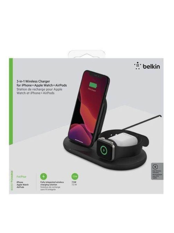 Belkin 3-in-1 langaton latausalusta/teline/kello