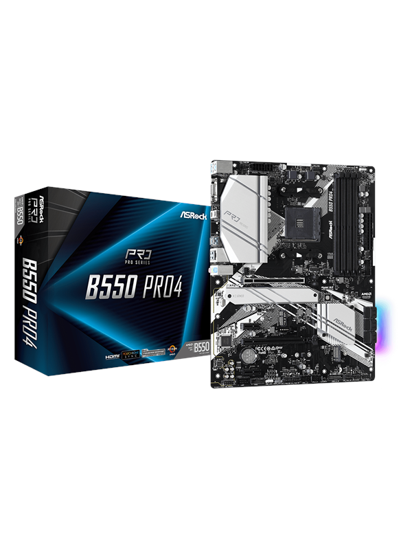 ASRock B550 PRO4 Emolevy - AMD B550 - AMD AM4 socket - DDR4 RAM - ATX