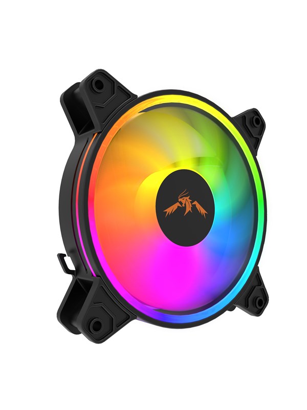 DUTZO KURA 120 ARGB Bundle Version - Yhdistettävissä vain -ohjaimen kanssa. - Kotelotuuletin - 120mm - Musta RGB LED valolla - 24 dBA