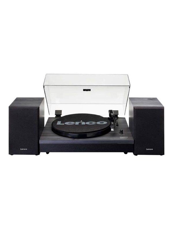 Lenco LS-300WD - Record Player with Bluetooth® and two separate speakers - Black - Levysoitin musta