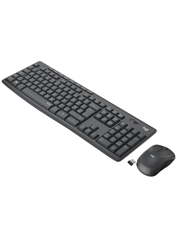 Logitech MK295 Hiljainen Langaton Yhdistelmä - Grafiitti - ND - Näppäimistö ja Hiirisetti - Pohjoismainen - Musta