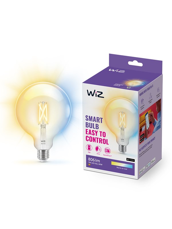 WiZ Tunable G125 E27 Globe-filamenttilamppu - Himmennettävä valkoinen LED-valo lämpimästä viileään