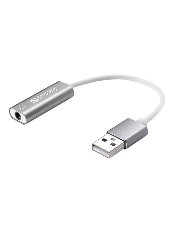 Sandberg Kuulokkeet  USB converter Silver/White