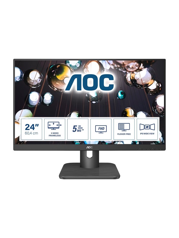 24" AOC 24E1Q FHD kaiuttimilla
