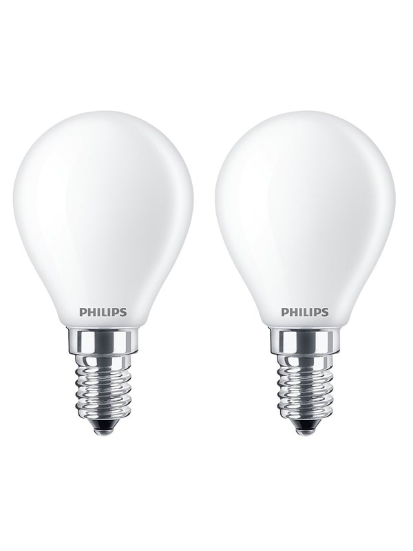 Philips LED-lamppu Classic Candle 4.3W/827 (40W) Frosted 2-pack E14