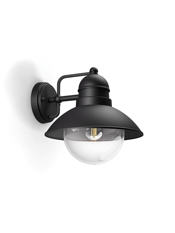 Philips myGarden Hoverfly ulkoseinävalaisin 60W E27 (ei sisällä lamppua), Seinävalaistus ulkotiloihin, Musta, Metalli, IP44, Patio, Puutarha, I