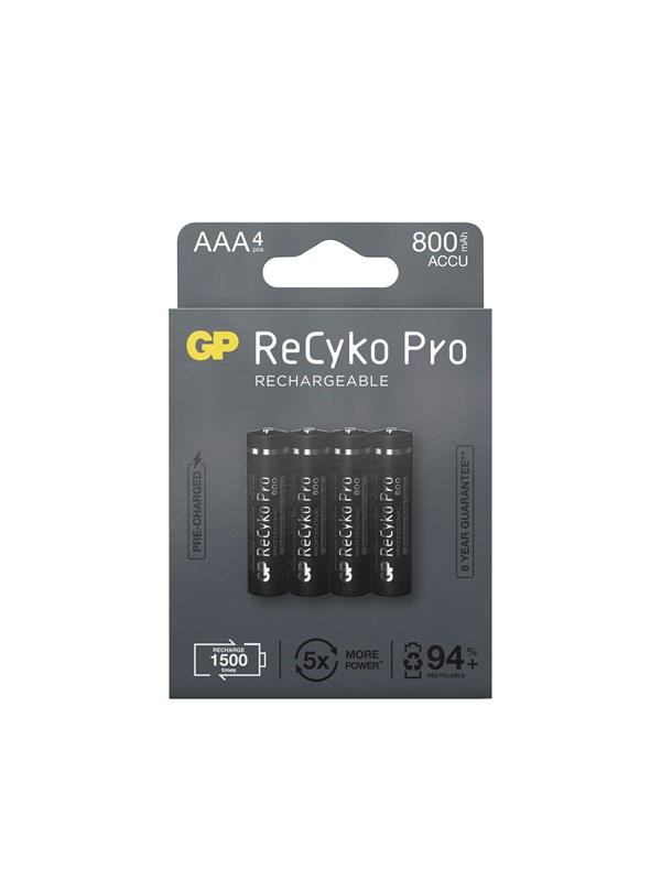 GP ReCyko Pro AAA-batteri 800mAh 4-pack