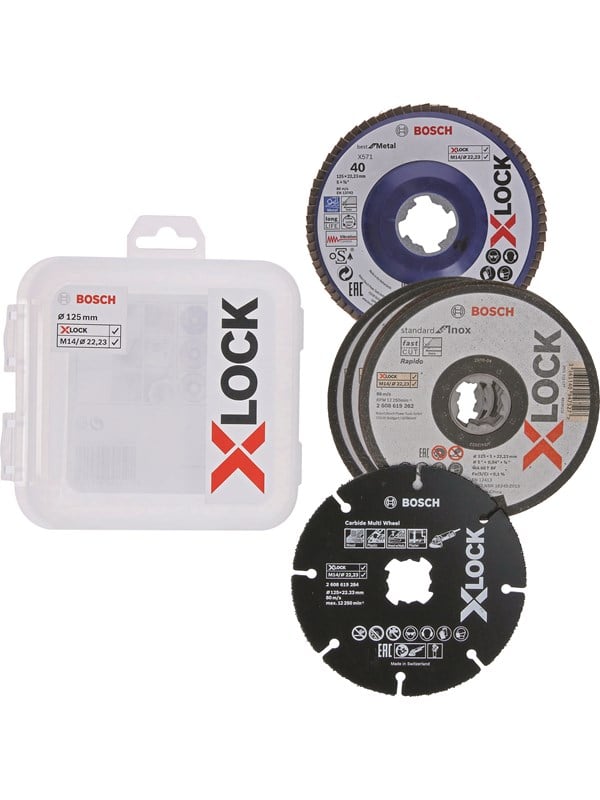 Bosch X-LOCK, 125 mm, katkaisu- ja tasoliuskalaikkasarja, CMW