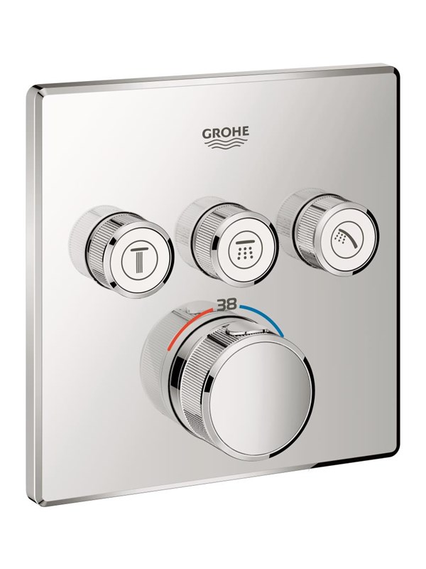 Grohe Termostaatti piiloasennukseen kolmella venttiilillä, Kromi