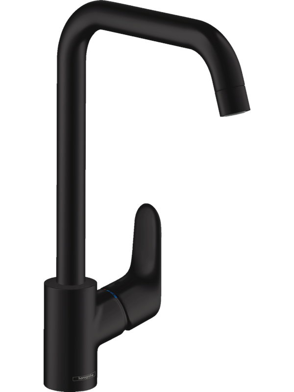 Hansgrohe Focus yksivipuinen keittiöhana 260, jossa on pyörivä suutin.