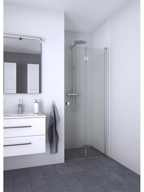 Dansani match bifold hinged door 67-69 cm satin/clear
