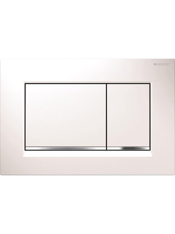 Geberit -huutelupainike sigma20 valkoinen/kirkas kromi/valkoinen