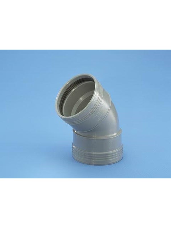 Wavin Wafix plus pp bend 45° x 32 mm Harmaa