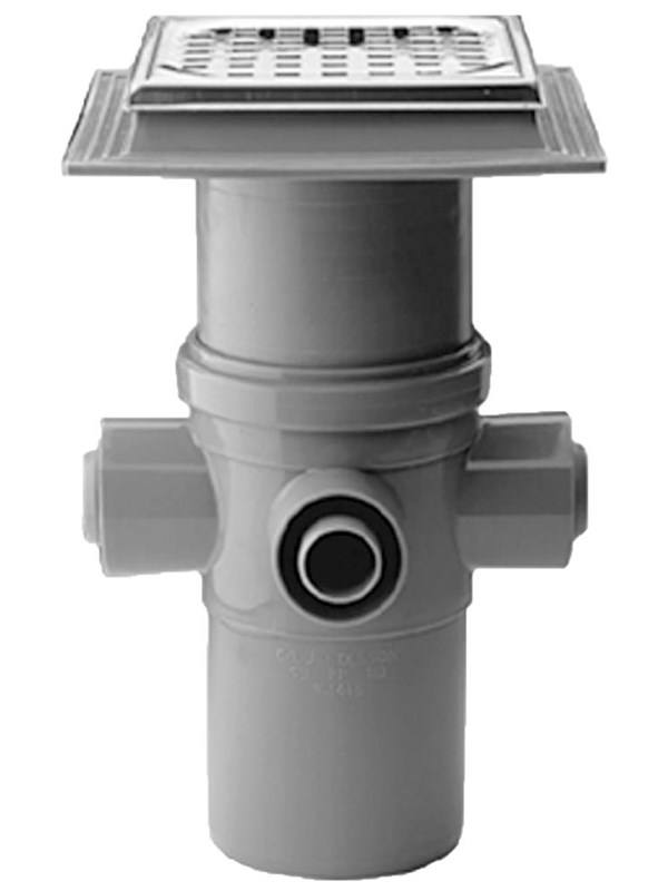 Tyhjennyskaukalo MaxiFlex 110 mm ruostumattomasta teräksestä valmistetulla ritilällä 4 tuloaukkoa