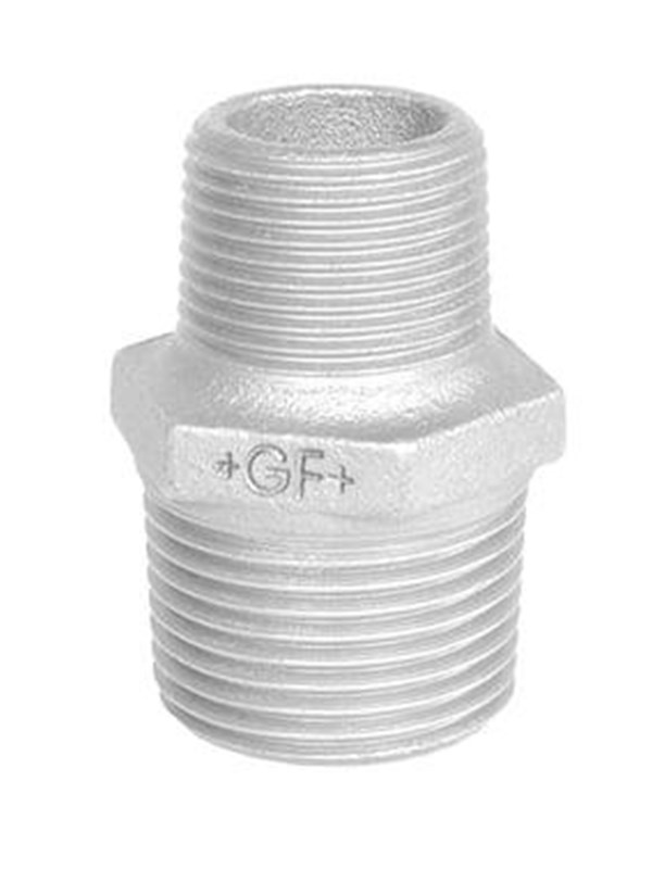 +GF+ Hexagon nipple galvanized reducing 1 1/2 x 1 1/4