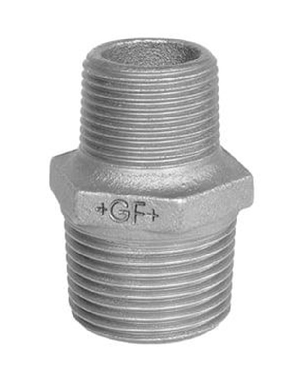 +GF+ Hexagon nipple Musta reducing 2 x 1 1/4