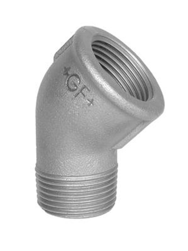 +GF+ Elbow 45° Musta med f 3/8