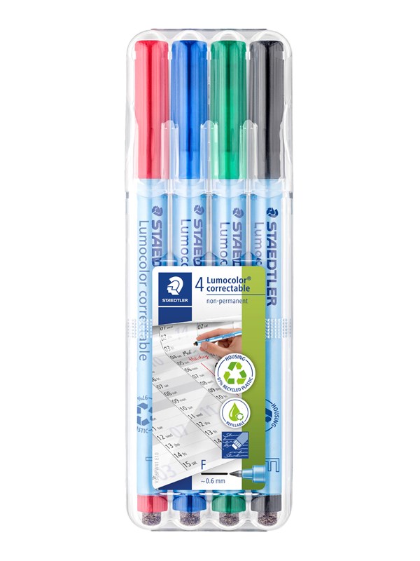 Staedtler OHP pen Lumocolor correct F 4pcs