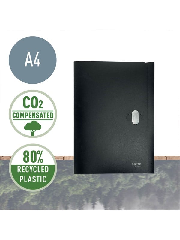 Leitz Recycle läppäkansio A4 PP musta