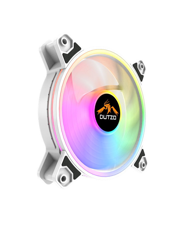 DUTZO KURA 140 Valkoinen ARGB - Kotelotuuletin - 140mm - Valkoinen, RGB-valolla - 29 dBA