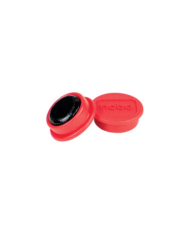 Nobo Magneettitaulun magneetit, 10kpl pakkaus, 13mm punaiset magneetit Punainen