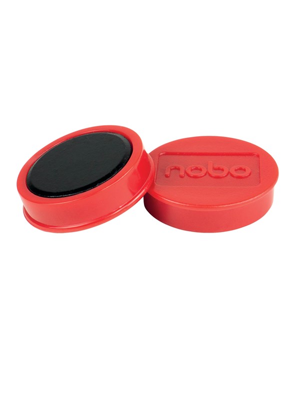 Nobo Magneettitaulun magneetit, 10kpl pakkaus, 38mm punaisia magneetteja Punainen
