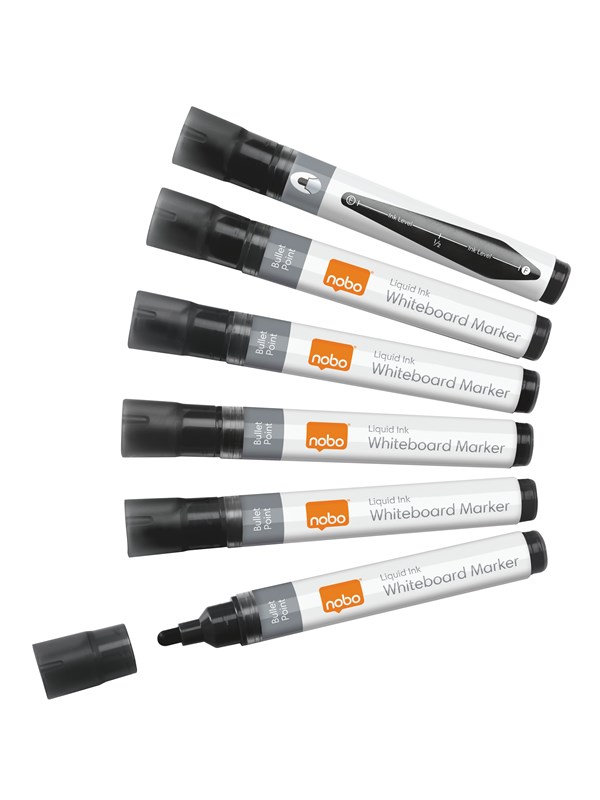 Nobo Liquid Ink™ valkotaulukynät pyöreä kärki 10 kpl Musta
