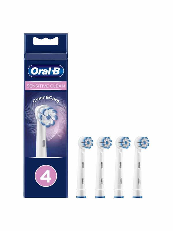 Oral-B Hammasharjan vaihtopäät Sensitive Clean -Vaihtoharjat, 4 Kpl