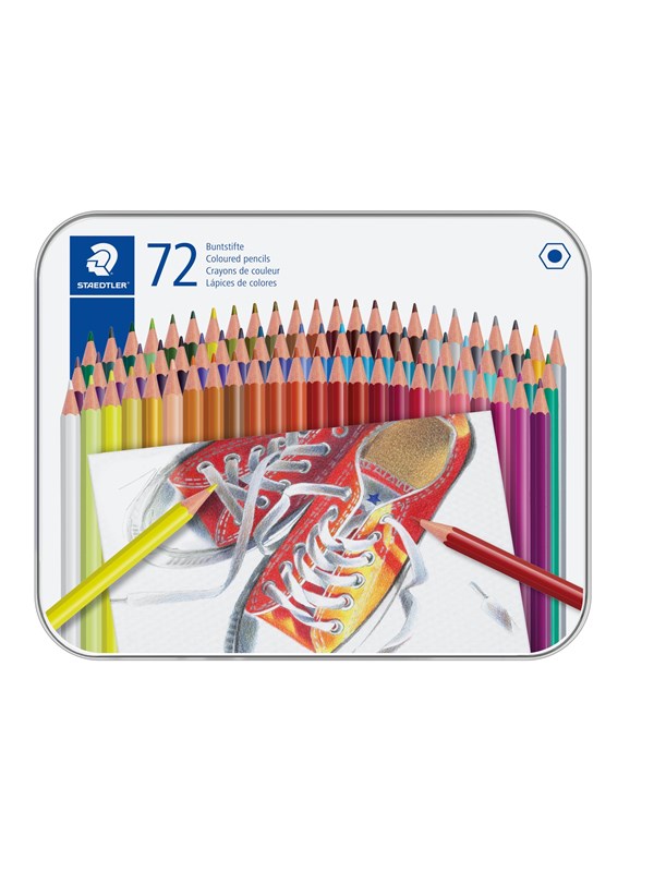Värillinen lyijykynä STAEDTLER® 175 M72 kuusikulmainen - 72 kappaletta. perse. värit metallilaatikossa