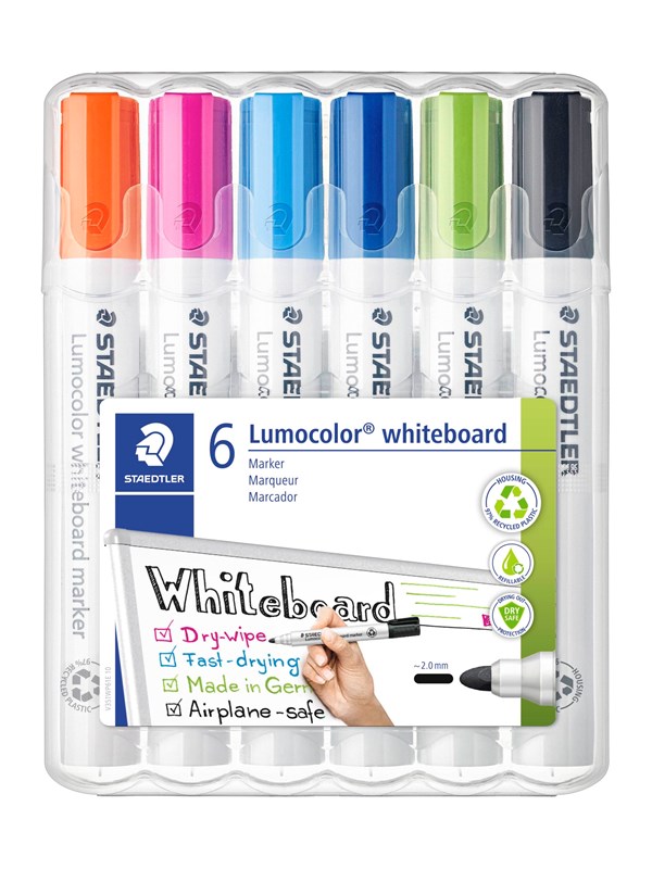 Staedtler Valkotaulukynä Lumo. 6 kpl/laatikko.