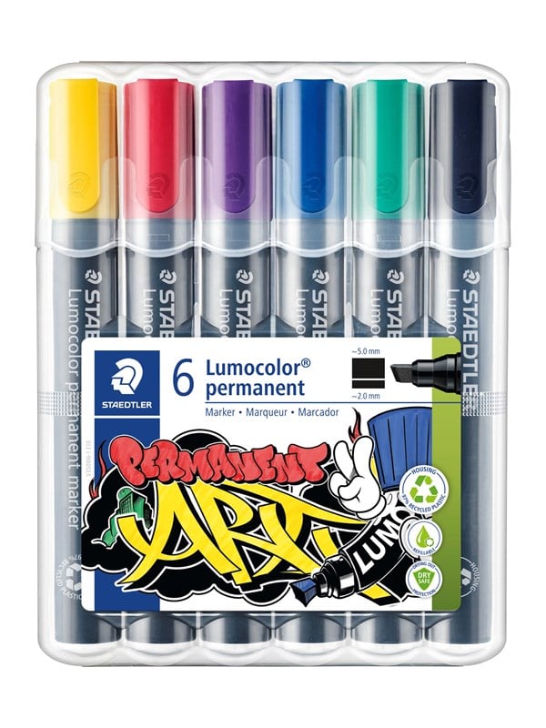 Staedtler Merkitsemiskynä Lumocolor permanentti 6 kpl laatikko