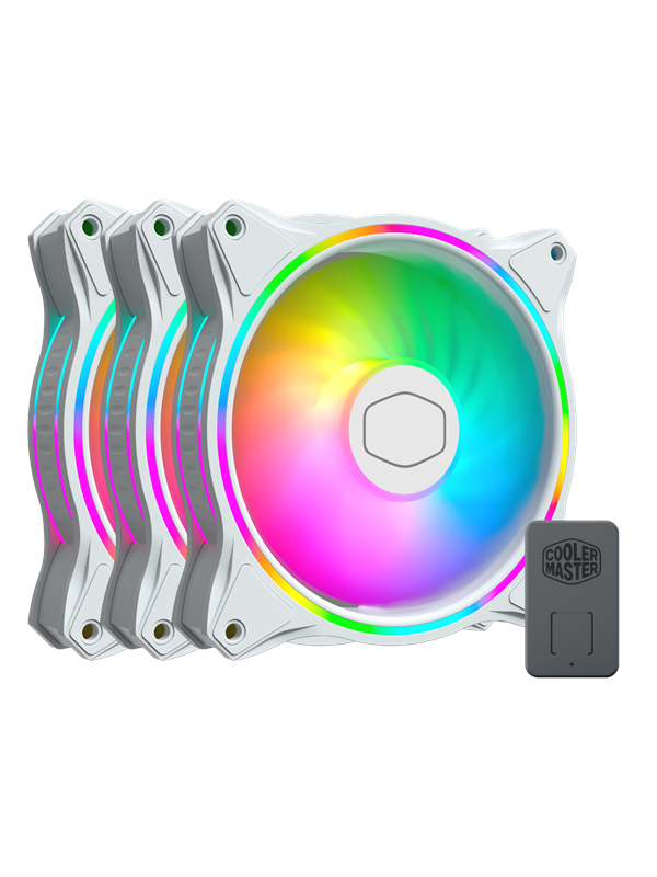 Cooler Master MasterFan MF120 HALO Valkoinen 3in1 - Kotelotuuletin - 120mm - Valkoinen - 30 dBA