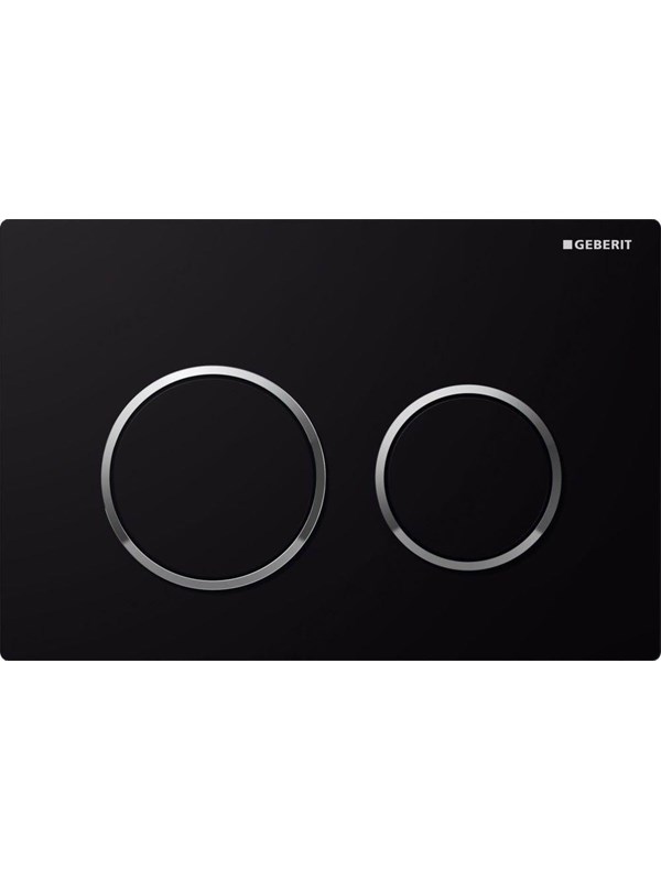Geberit actuator plate omega20 for dual flush: Musta / bright chrome / Musta