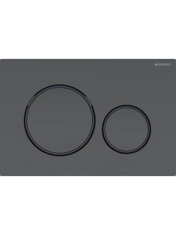 Geberit sigma20 toimilaatta levyn koko 246 x 164 x 12 mm tylsän musta/musta helppo puhdistaa päällystetty