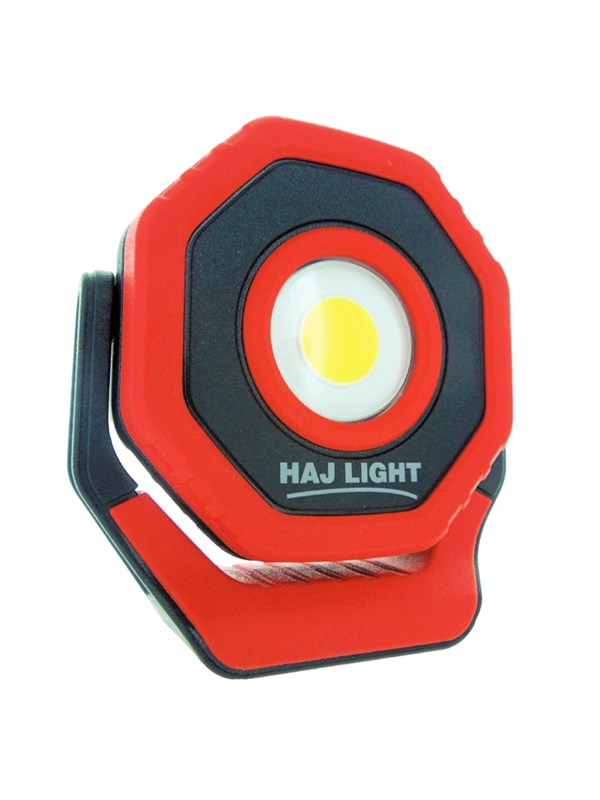 Haj Light Uudelleen ladattava taskutyövalo 700 lumenia, sisältää USB-laturin. 360 asteen kääntyvä magneetti.