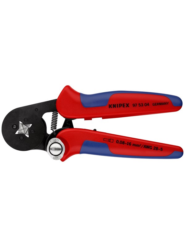 KNIPEX Automaattisesti säätyvät puristuspihdit pääteholkeille, sivusisäänviennillä