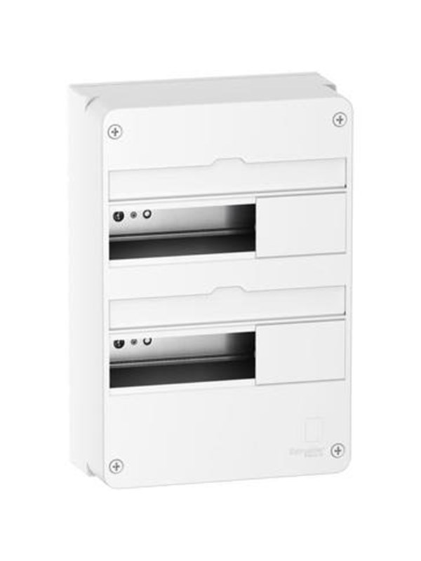 Schneider Electric Enclosure wall-mounted panel resi9 cx reis9 board 2 row 13 modulator Valkoinen ral9003 Ilman door