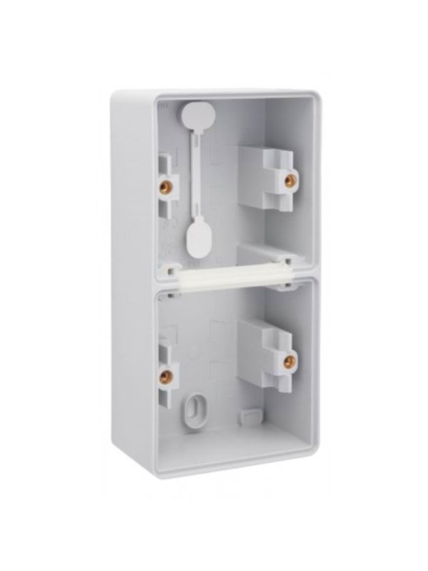 Niko-Servodan Splashproof double vertical surface-mounting box with two single flexible inputs for flush-mounting two functions Harmaa