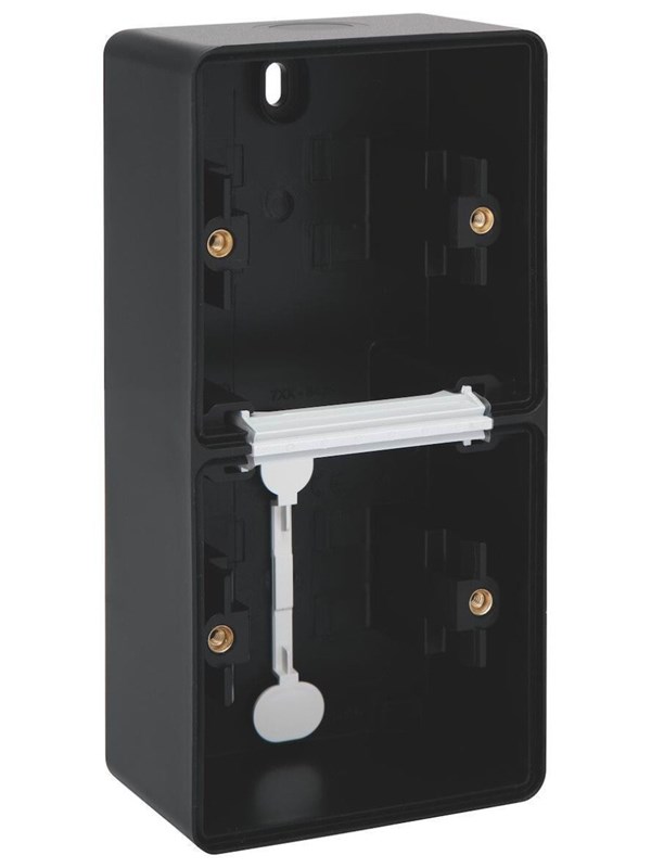 Niko-Servodan Splashproof double vertical surface-mounting box with two single flexible inputs for mounting two functions Musta