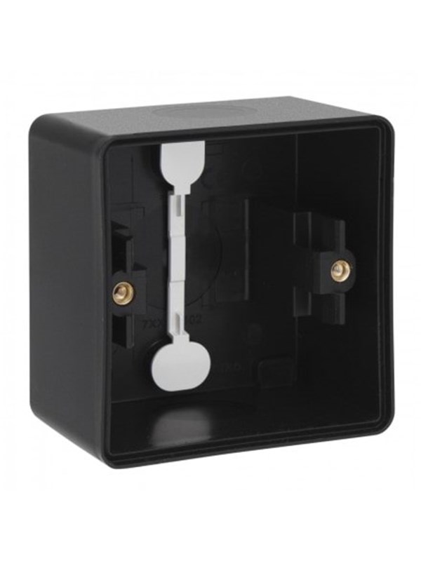 Niko-Servodan Splashproof surface-mounting box with two single flexible inputs for mounting one function Musta