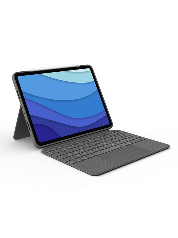 Logitech Combo Touch tablet with Näppäimistö for iPad Pro 11'' (1/2/3rd gen.) - Näppäimistö & Foliosetti - Pohjoismainen - Harmaa