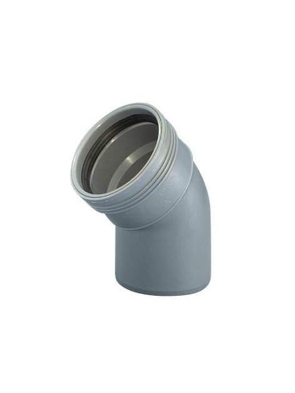 Wavin Wafix pp bend 45° x 50 mm Harmaa