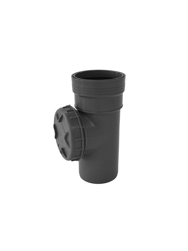 Wavin Wafix pp acces pipe 110 mm with cover Harmaa