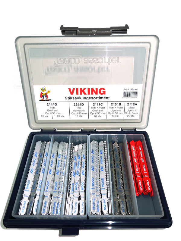 Viking jigsawteräset NK-99, 100 kappaleen valikoima