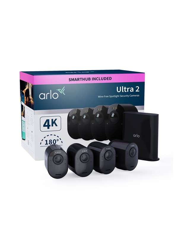 Arlo Ultra 2 4K UHD Wire-Free Turvallisuus Kamera System - 4 Kamera