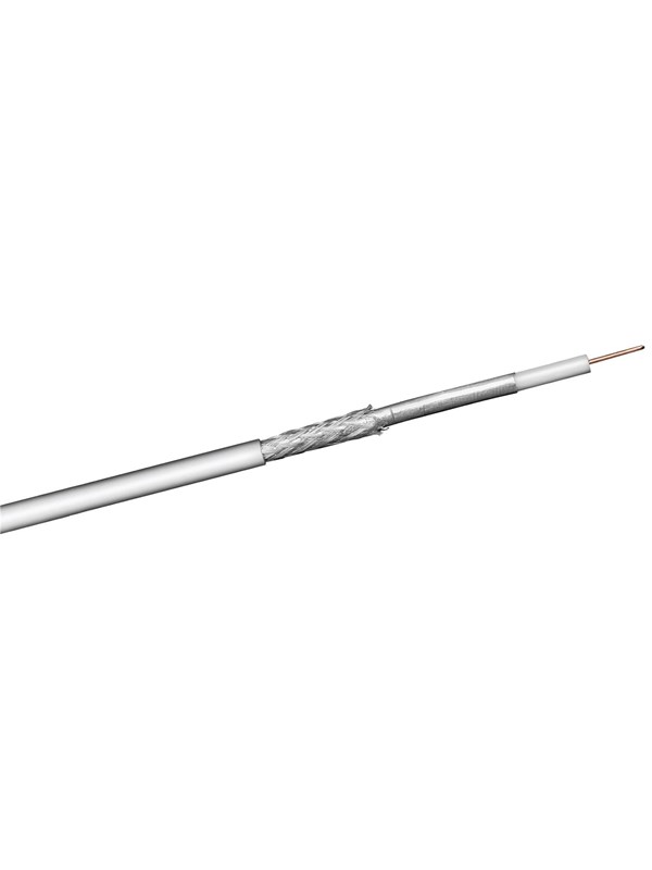 Pro 100 dB coax- antenna cable 2x shielded CCS Valkoinen